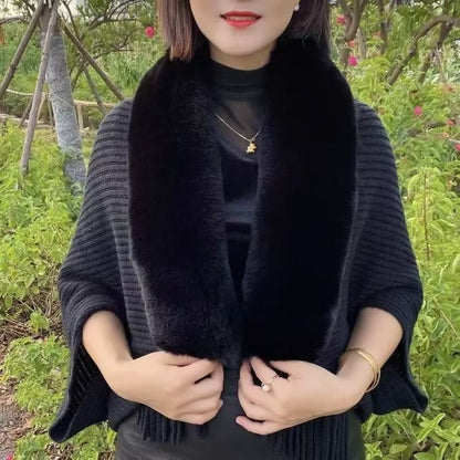 SnowCharm Large Knitted Shawl