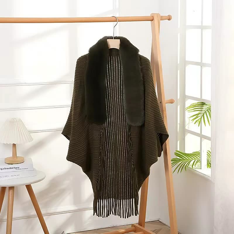SnowCharm Large Knitted Shawl