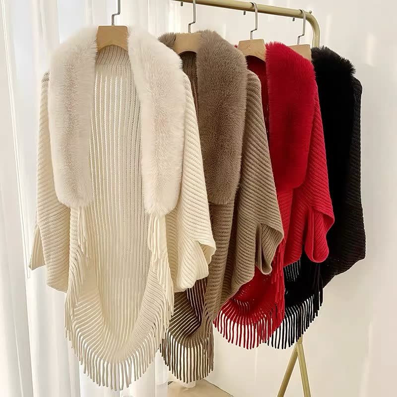 SnowCharm Large Knitted Shawl