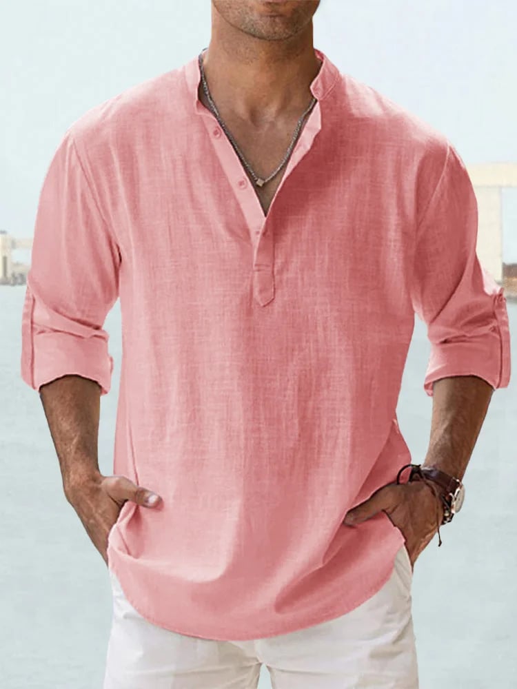 Long Sleeve Cotton Linen Men's Shirt