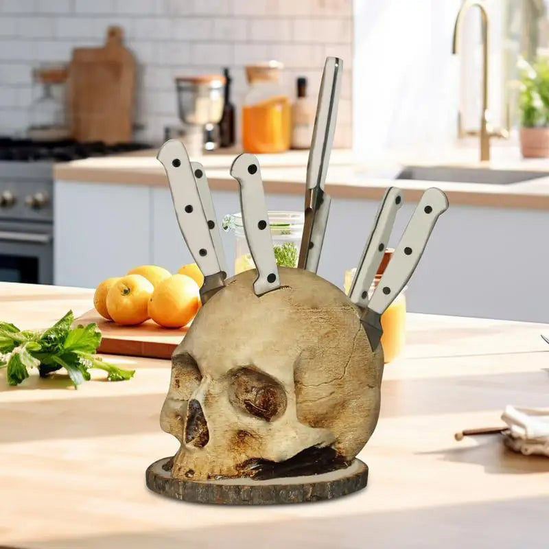 Skull Resin Knife Holder