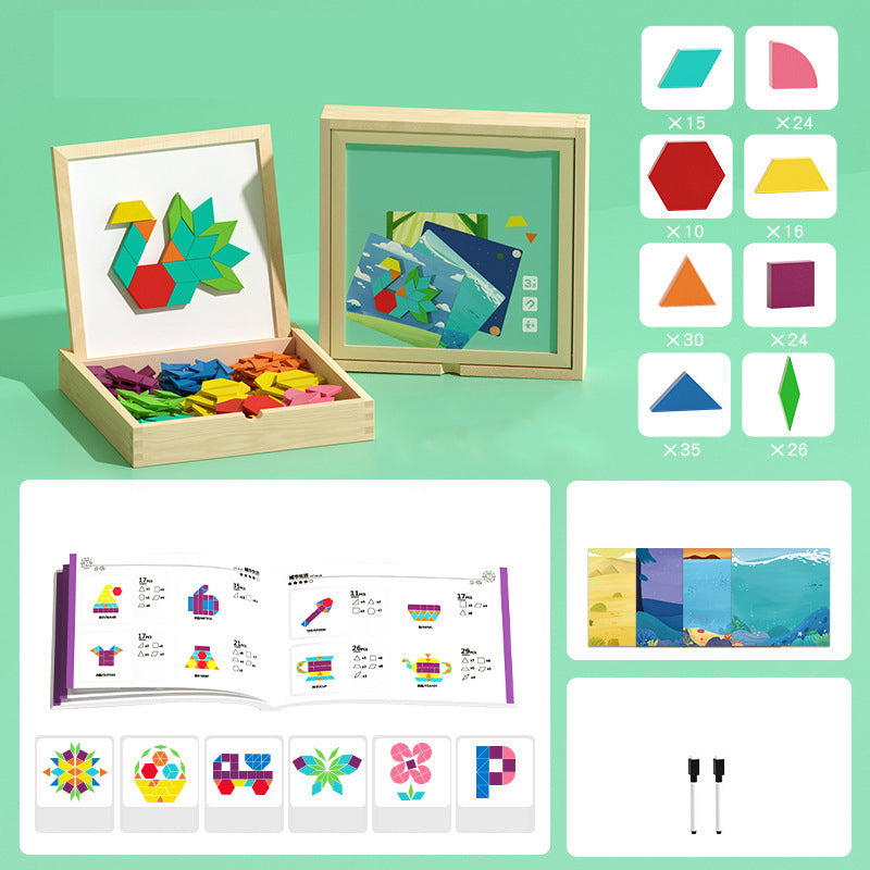 Magnetic Wooden Puzzle Blocks