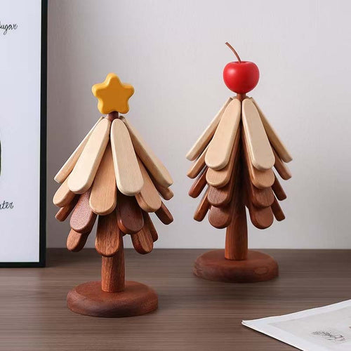 Tree-Shaped Wooden Pot Holder