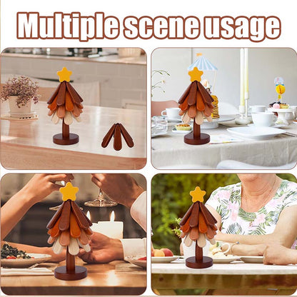Tree-Shaped Wooden Pot Holder