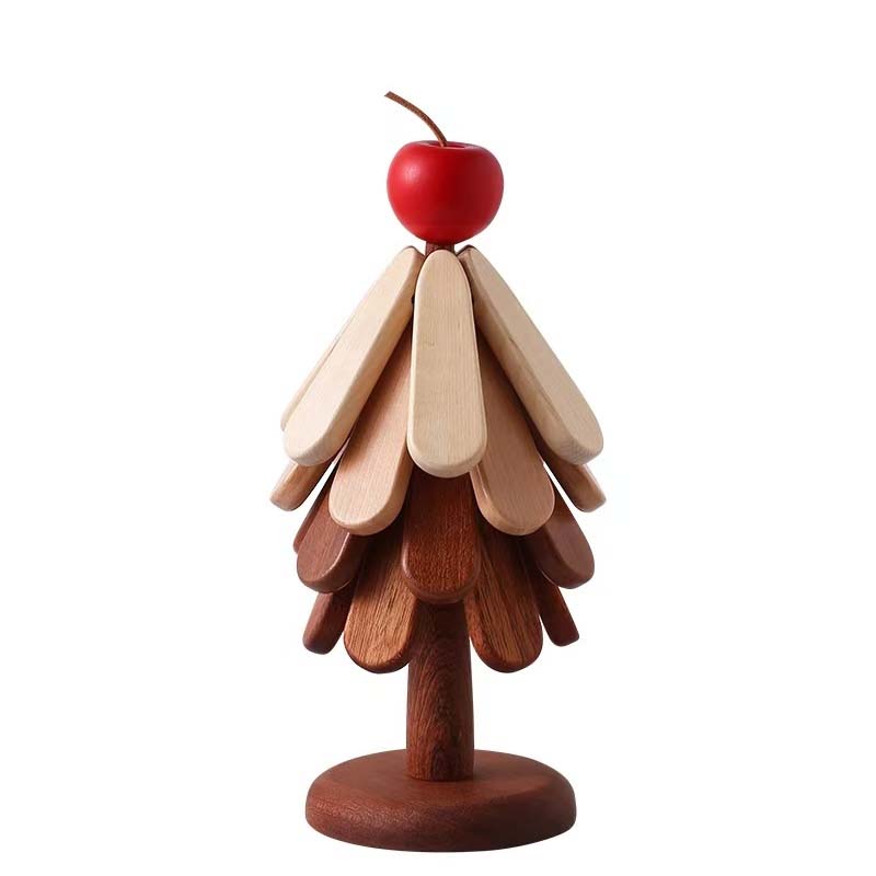 Tree-Shaped Wooden Pot Holder