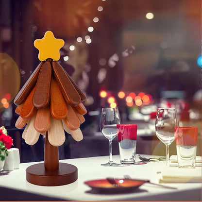 Tree-Shaped Wooden Pot Holder