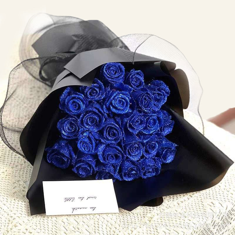 RoseGlow Glitter Artificial Rose Bouquet