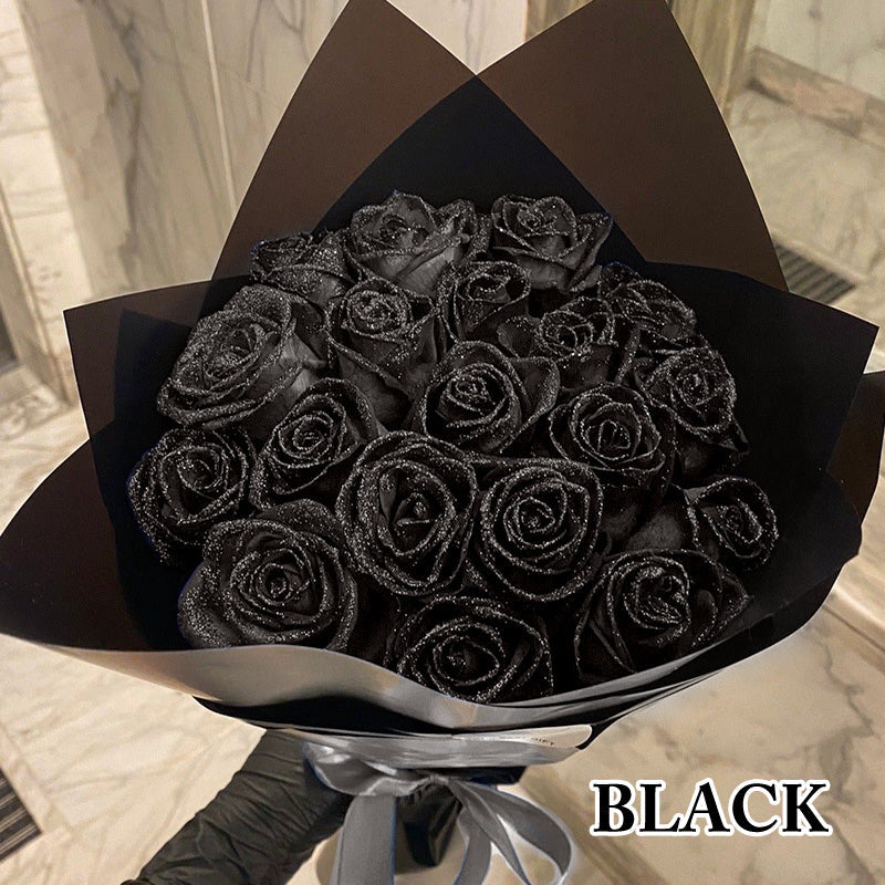 RoseGlow Glitter Artificial Rose Bouquet