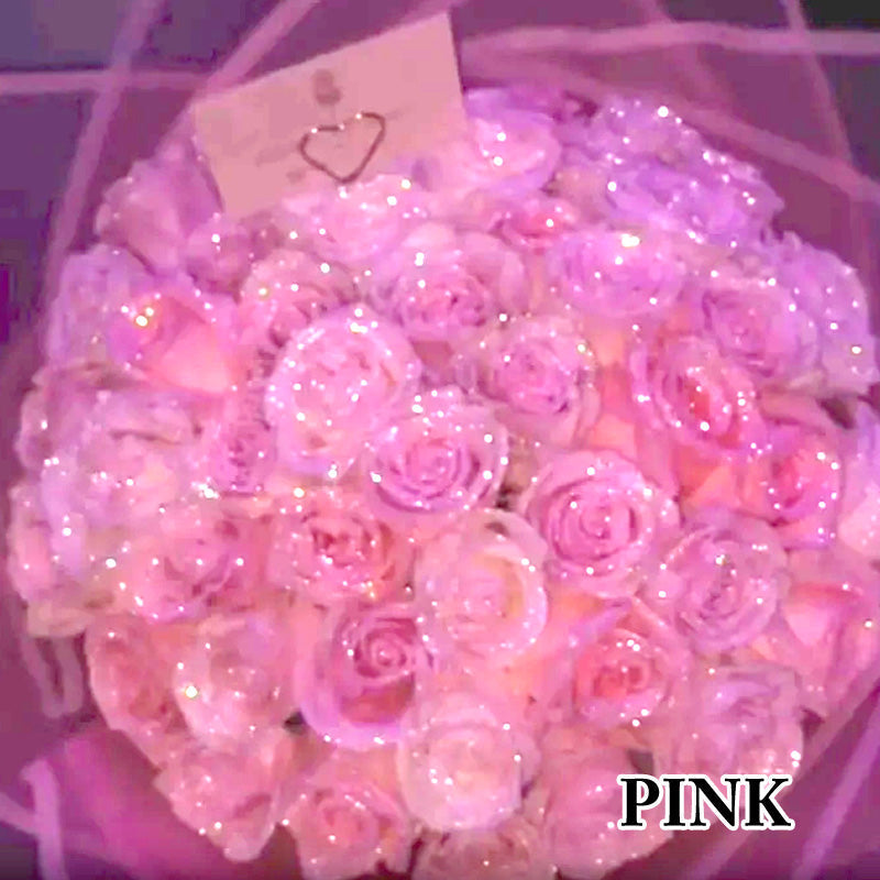 RoseGlow Glitter Artificial Rose Bouquet