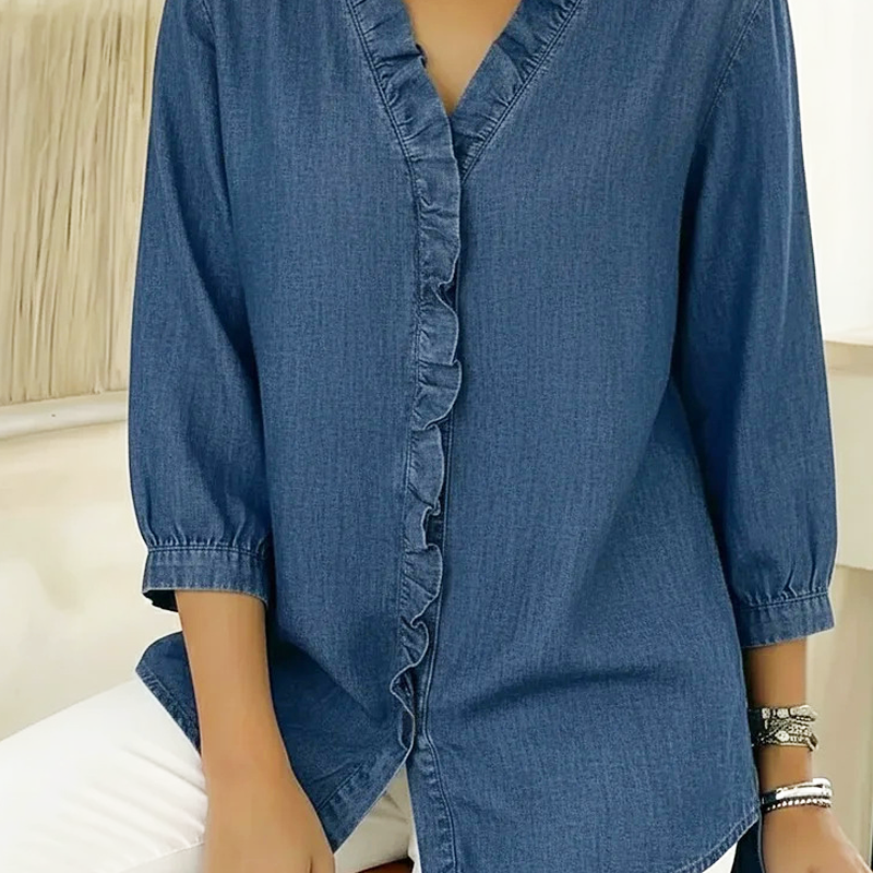 Ruffle V Neck Blouse