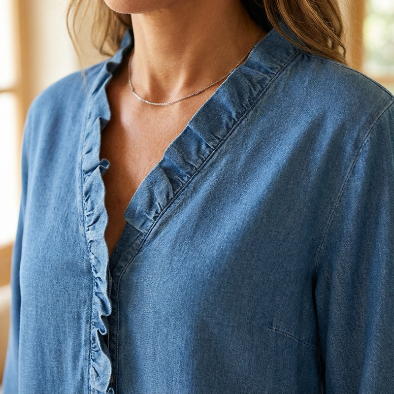 Ruffle V Neck Blouse