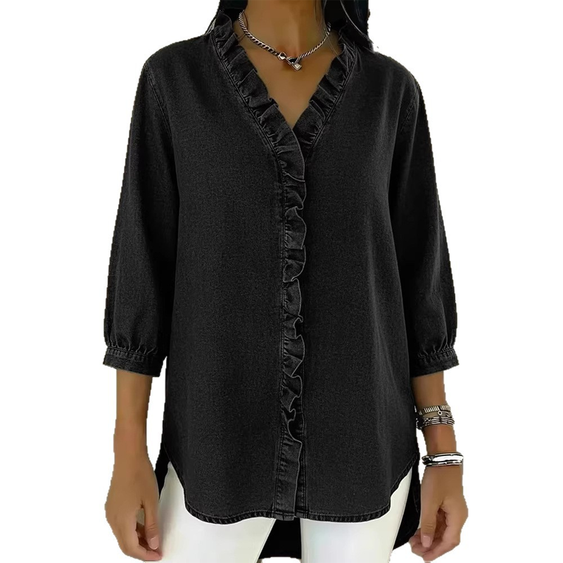 Ruffle V Neck Blouse