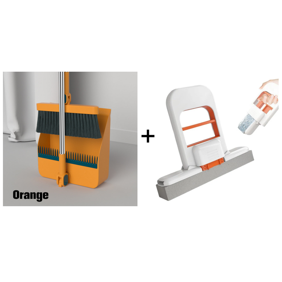 Rotating Broom and Dustpan Set