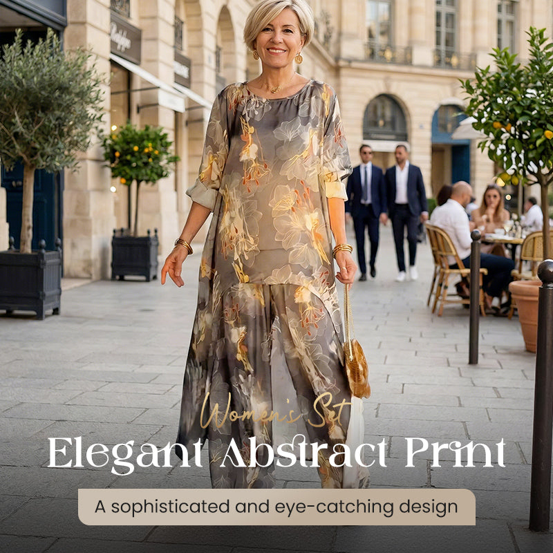 Floral Asymmetric Top & Pants Set