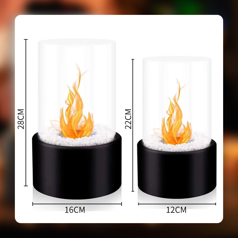 Portable Glass & Metal Table Fireplace