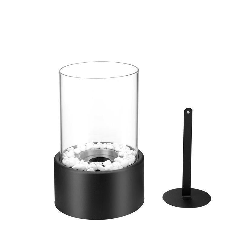 Portable Glass & Metal Table Fireplace