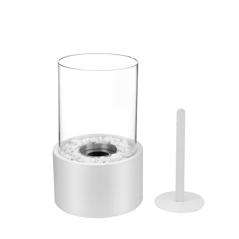 Portable Glass & Metal Table Fireplace