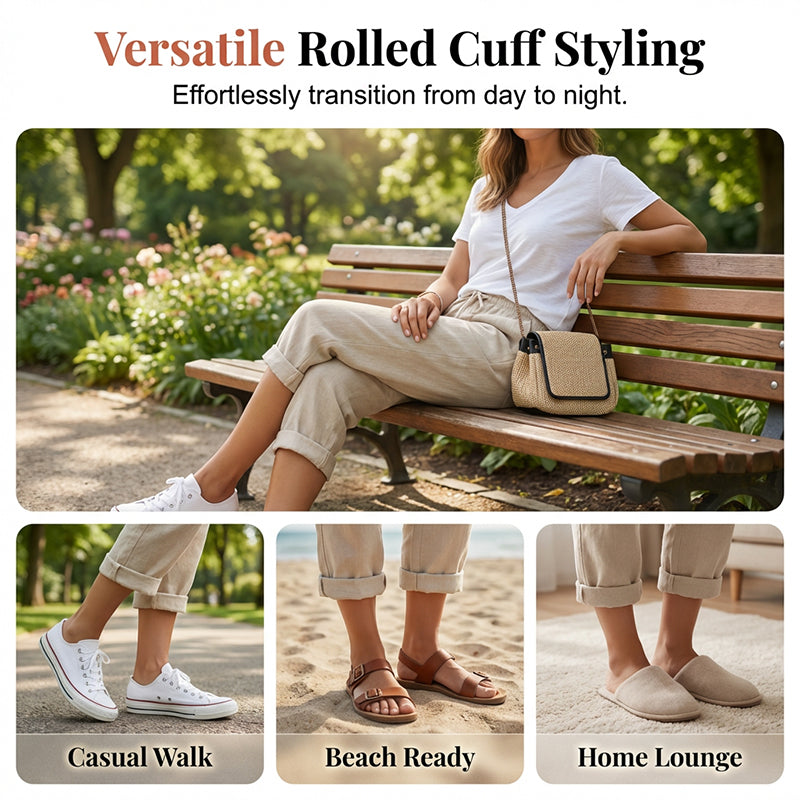 Women's Casual Cotton Linen Capris