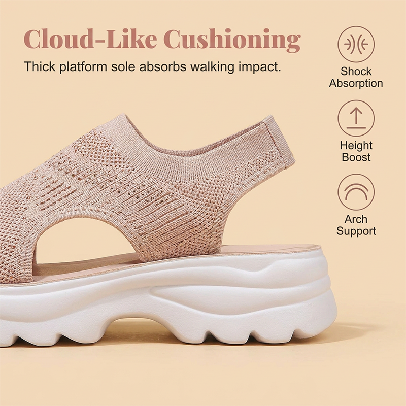 Breathable Mesh Platform Sandals