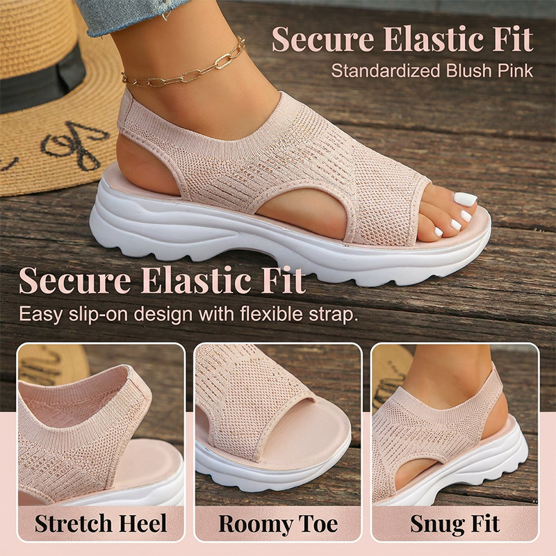 Breathable Mesh Platform Sandals