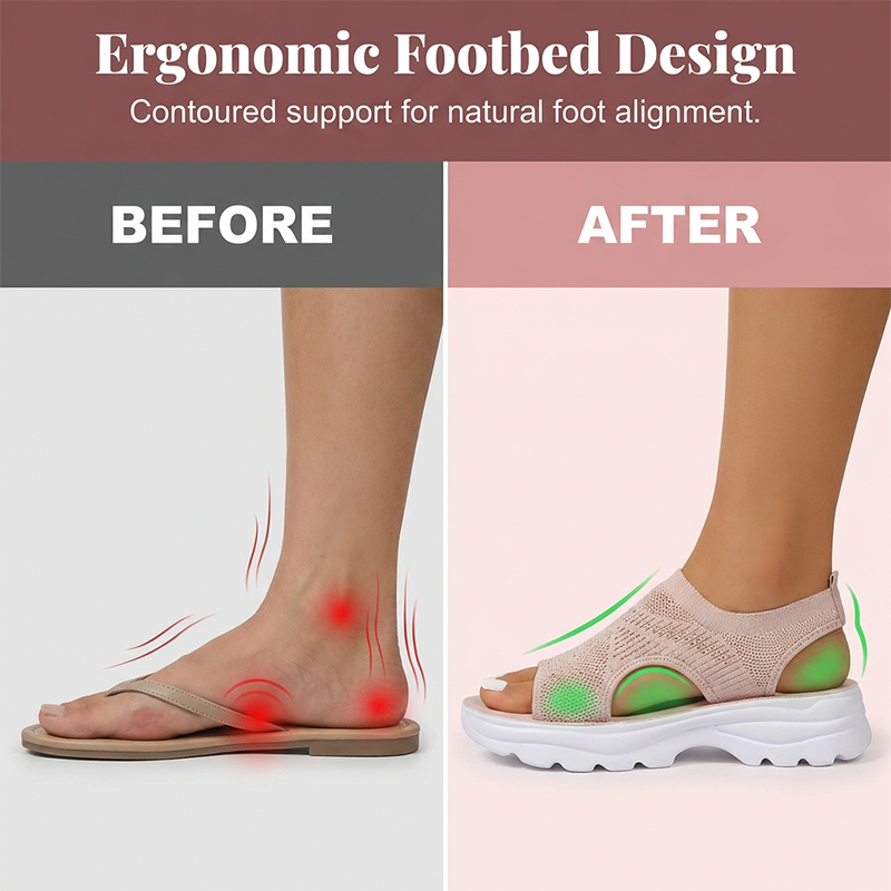 Breathable Mesh Platform Sandals