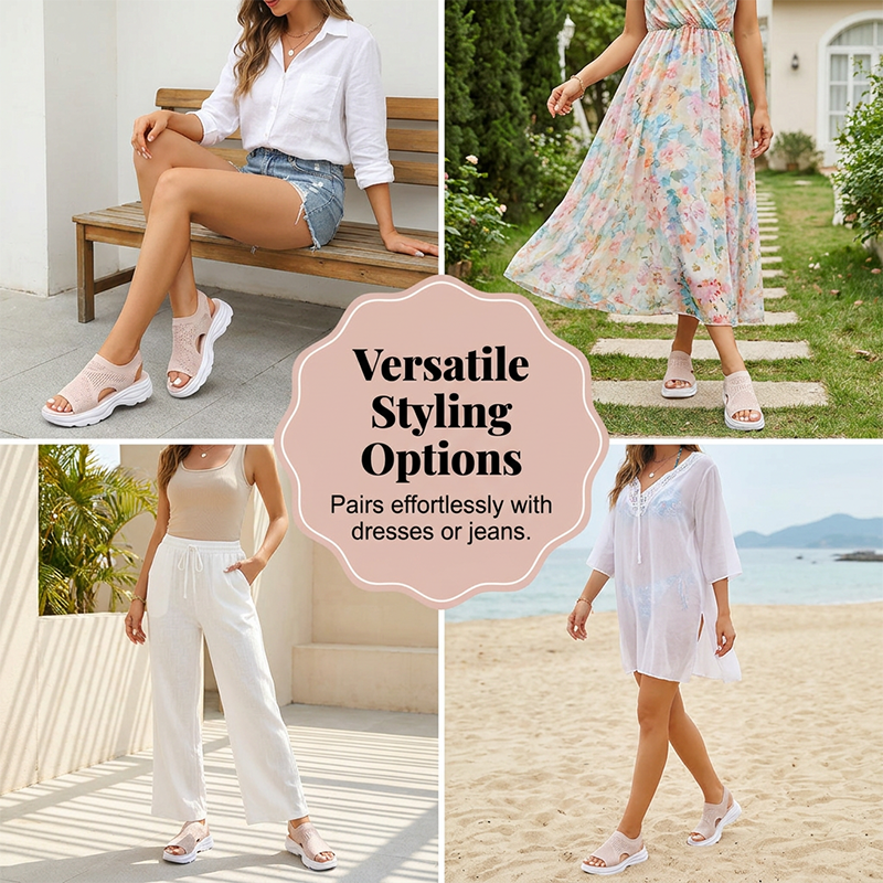 Breathable Mesh Platform Sandals