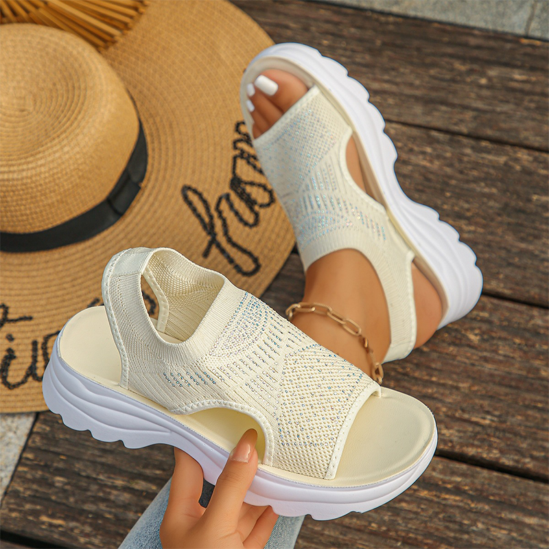Breathable Mesh Platform Sandals