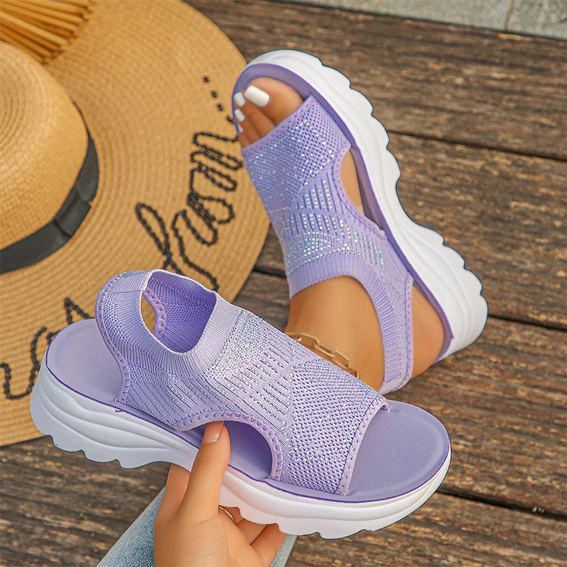 Breathable Mesh Platform Sandals