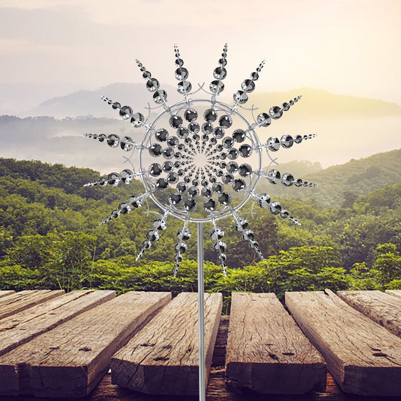 TwirlScape Metal Windmill